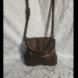 Anthropologie Lucky Penny Soft leather crossbody brown saddlebag